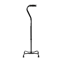 Medline Aluminum Quad Cane with Large Base for Balance, Knee Injuries, Leg Surgery Recovery & Mobility, Portable, Lightweight Walking Aid for Seniors & Adults