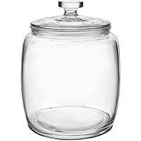 2.5 Gallon Glass Jars with Lids, Large Cookie Jars with Big Opening, 1 Pack Food Storage Canister for Kitchen, Great for Storage Flour, Rice, Sugar, Pasta, Candy