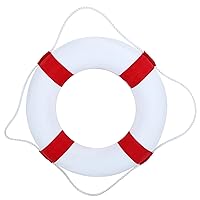 Life Preserver Ring, 52cm/20inch Foam Swimming Pool Safety Life Preserver with Perimeters Rope, Small Lightweight Life Buoy Ring for Kids Adults