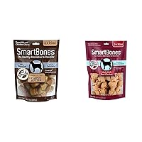 SmartBones Mini Chews with Real Peanut Butter 24 Count, Rawhide-FreeChews for Dogs & Chicken 24 Count