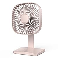 Portable Desktop Fan, Ultra Quiet Mini Personal Table Fan with 3 Speed, 2000Mah Battery USB Rechargeable for Outdoor School Buggy Camping