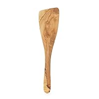Eddington Italian Olive Wood Wide Spatula, Handcrafted in Europe, 12.5-Inches,Brown