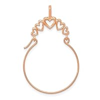 JewelryWeb - 14k Yellow, White or Rose Gold Polished 5 Heart Charm holder Pendant - Ring Holder Pendant for women - Gifts for Mom Grandma - Mother's day Gift