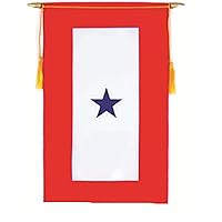 AES One Blue Star Service Military Single Sided Flag 9