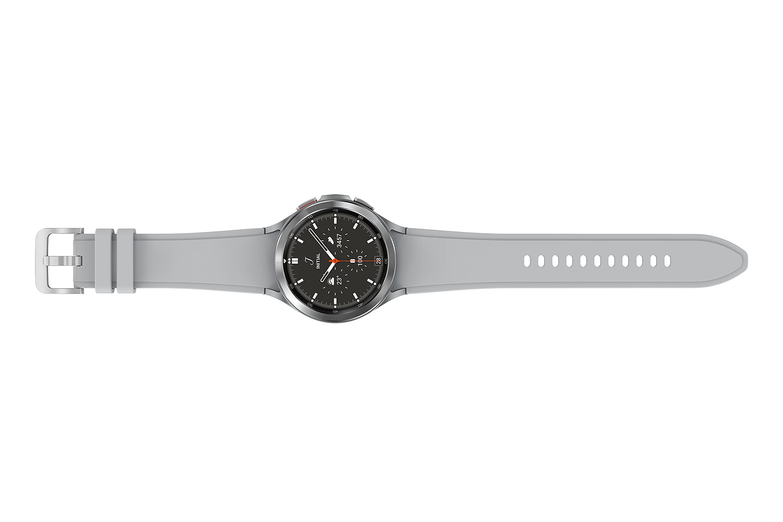 Samsung Galaxy Watch4 Classic, Runde Bluetooth Smartwatch, Wear OS, drehbare Lünette, Fitnessuhr, Fitness-Tracker, 46 mm, Silver (Deutche Version)