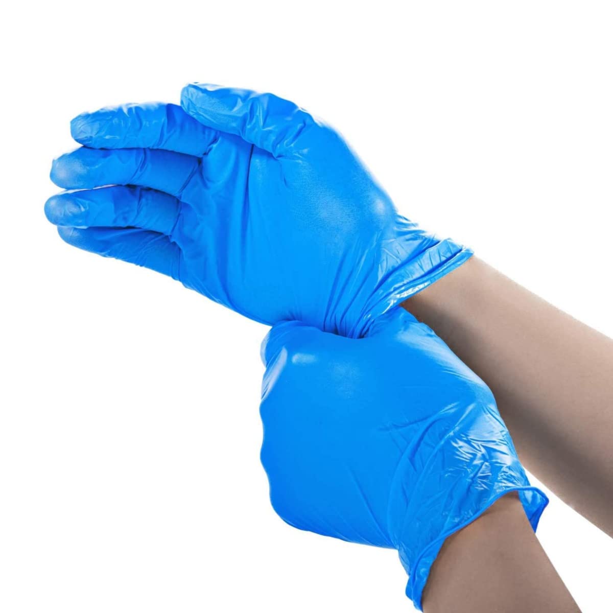 Jointown Basic Medical Synmax Vinyl Exam Gloves - Latex-Free & Powder-Free - Medium, BMPF-3002 Blue Box of 100