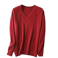 Classic Men's Cashmere Sweaters Solid Color V-Neck Casual Knitted Pullovers Winter Men Long Sleeve Warm Jumper