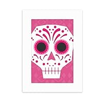 Pink Eyes Skull Mexico National Culture Illustration Desktop Photo Frame Picture Display Decoration Art Painting