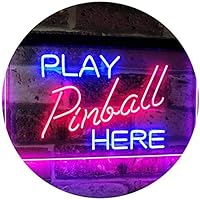 ADVPRO Pinball Room Play Here Display Game Man Cave Décor Dual Color LED Neon Sign Blue & Red 12