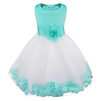 FEESHOW Wedding Pageant Petals Flower Girl Dress Bridesmaid Formal Graduation Party Prom Gown
