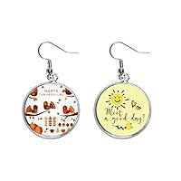 Thanksgiving Day Cartoon Pattern Ear Drop Sun Flower Earring Jewelry Fashion