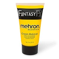 Mehron Makeup Fantasy FX Cream Makeup | Water Based Halloween Makeup | Yellow Face Paint & Body Paint For Adults 1 fl oz (30ml) (YELLOW)