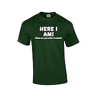 Funny Here I Am What are Your Other Two Wishes T-Shirt Sarcastic Humor Humorous Witty Comic Tee