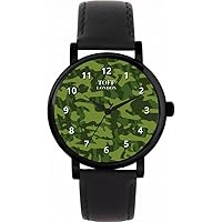 Traditional Dark Green Camouflage Watch Ladies 38mm Case 3atm Water Resistant Custom Designed Quartz Movement Luxury Fashionable