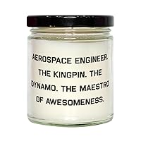 Joke Aerospace Engineer Gifts, Aerospace Engineer. The Kingpin., Aerospace Engineer Scent Candle from Friends, for Coworkers