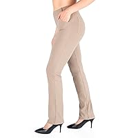 Yogipace,Belt Loops,Women's Petite/Regular/Tall Straight Leg Yoga Dress Pants