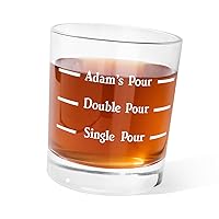 callie Personalized 10oz Whiskey Glass with Etched Pour Line - Bourbon Engraved Glassware, Ideal Birthday Gift for Men, Dad, Husband (6)