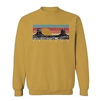 VICES AND VIRTUES Vintage Retro Graphic Style Arizona state Desert gift sunset mountains men's Crewneck Sweatshirt