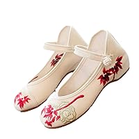 Chinese Embroidery Women Canvas Ballet Flats Handmade Ladies Casual Comfort Ballerinas Soft Teachers Shoes