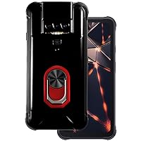 for Cubot Kingkong 8 Ultra Thin Phone Case + Ring Holder Kickstand Bracket, Gel Pudding Soft Silicone Phone 6.50 inches (RedRing-B)