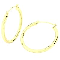 14 kt Yellow Gold Filled Endless Hoop Earrings | Lightweight Tube Earrings |Attractive Hoop Earrings| Ideal Pick For Anniversary and Birthday For Her |2.25mm Gauge