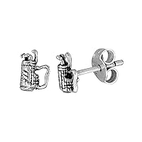 Tiny Sterling Silver Golf Bag Stud Earrings 5/16 inch