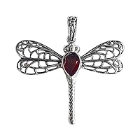 Beautiful Dragonfly 925 sterling silver pendant multi colour natural gemstone handmade jewelry for women & teens fashion pendant jewellery