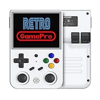RG353V Handheld Game Console Support Dual OS Android 11+ Linux, 5G WiFi 4.2 Bluetooth RK3566 64BIT 64G TF Card 4450 Classic Games 3.5 Inch IPS Screen 3500mAh Battery (Anbernic RG353V White)