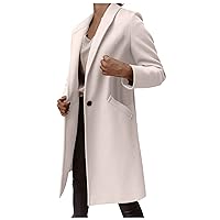 ZEFOTIM Trench Coat Women,Ladies Elegant Lapel Solid Button Down Blazer Casual Work Wear Long Windbreaker Trench Coat
