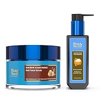 Walnut Gel Face Scrub for Deep exfoliation (10 Herbs, 1.7 Fl Oz) and Honey Aloe Vera Detan Face Wash (8 Herbs, 3.38 Fl Oz)