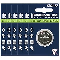Premium Murata CR2477 Lithium 3V Coin Cell - Japanese Engineered High Capacity Batteries (6 Pack)