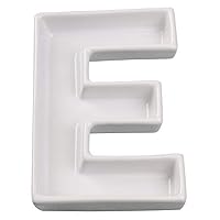 Ceramic Love Letter Dish, Letter E, White