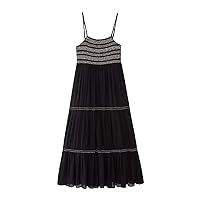 Pleated Slip Sleeveless Off Shoulder with Lining Long Dresses Summer Casual Party