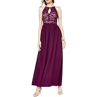 Morgan & Co. Womens Glitter Maxi Evening Dress Purple 1