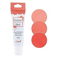 COLOUR SPLASH Food Colouring Gel Tube, Edible Ingredients, Highly Concentrated Gels, Easy to Use Squeezy Tubes, Transform Plain Cakes Into Bright, Eye-Catching Creations - Coral 25g