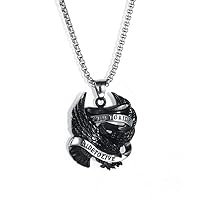 Stainless Steel Punk Hawk Eagle Pendant Motorcycle Biker Necklace for Men, 24