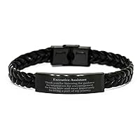 Retired Executive Assistant Braided Leather Bracelet Gifts, Executive Assistant Thank you for listening for guidance for inspiration, Appreciation Retirement Executive Assistant for Men, Women,