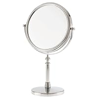 Danielle Creations 8-Inch Countertop Vanity Makeup Mirror, 1x and 10x Magnification, Silver