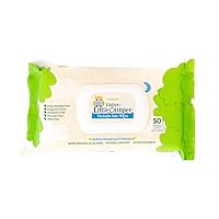 Happy Little Camper Natural Flushable Baby Wipes with Aloe Vera and Chamomile Extract, Chlorine-Free, Unscented Wet Wipes, Hypoallergenic, Gentle on Sensitive Skin, Septic Safe, 50 Count