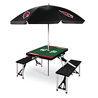 PICNIC TIME NFL Picnic Table Portable Folding Table with Seats and Umbrella