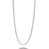 Savlano 925 Sterling Silver 2.5mm Italian Solid Curb Cuban Link Chain Necklace For Men & Women - Made in Italy Comes With a Gift Box (2.5mm)