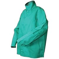 MAGID Arc-Rated 9.0 oz. FR Cotton Relaxed Fit Welding Jacket, 1 Jacket, Size Small, Green, 1530RF