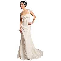 Ivory Lace Mermaid Sweetheart Empire Wedding Dresses With Cap Sleeves