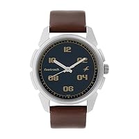 Men's Casual Wrist Watch with Analog Function, Quartz Mineral Glass, Water Resistant with Silver Metal Strap, Leather Strap