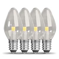 Feit Electric BP7C7/827/LED/4 0.6W 7W Equivalent 30 Lumen Candelabra Base Four LED C7 Night Light Bulb, 2.1