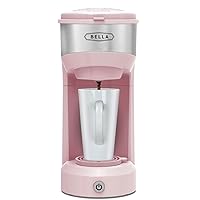 BELLA Dual Brew Single Serve Coffee Maker, K-cup Compatible with Ground Coffee Basket & Adapter - Carefree Auto Shut Off & Adjustable Tray, 14oz, Pink
