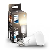 Smart 75W A19 LED Bulb - Soft Warm White Light - 1 Pack - 1100LM - E26 - Indoor - Control with Hue App - Works with Alexa, Google Assistant and Apple Homekit