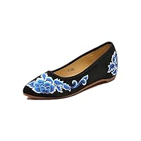 Women and Ladies Embroidery Slip-on Loafers Flat Shoe