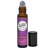 Wild Essentials Uplifting Essential Oil Roll On, 10ml, Perfume, Mood Booster, Made with Organic Jojoba Oil, Ready to Use, Moisturizer, All Natural