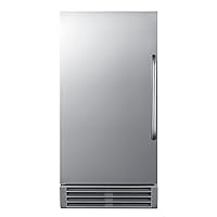 Summit Appliance BIM47OSADA Built-in Icemaker, ADA Compliant, Weatherproof Design, 50 lb Production Capacity, Automatic Defrost, Touch Control Panel, Interior Light, Leveling Legs, Built-in Pump